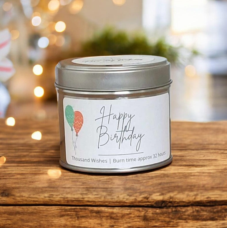 Happy Birthday Scented Soy Tin Candle