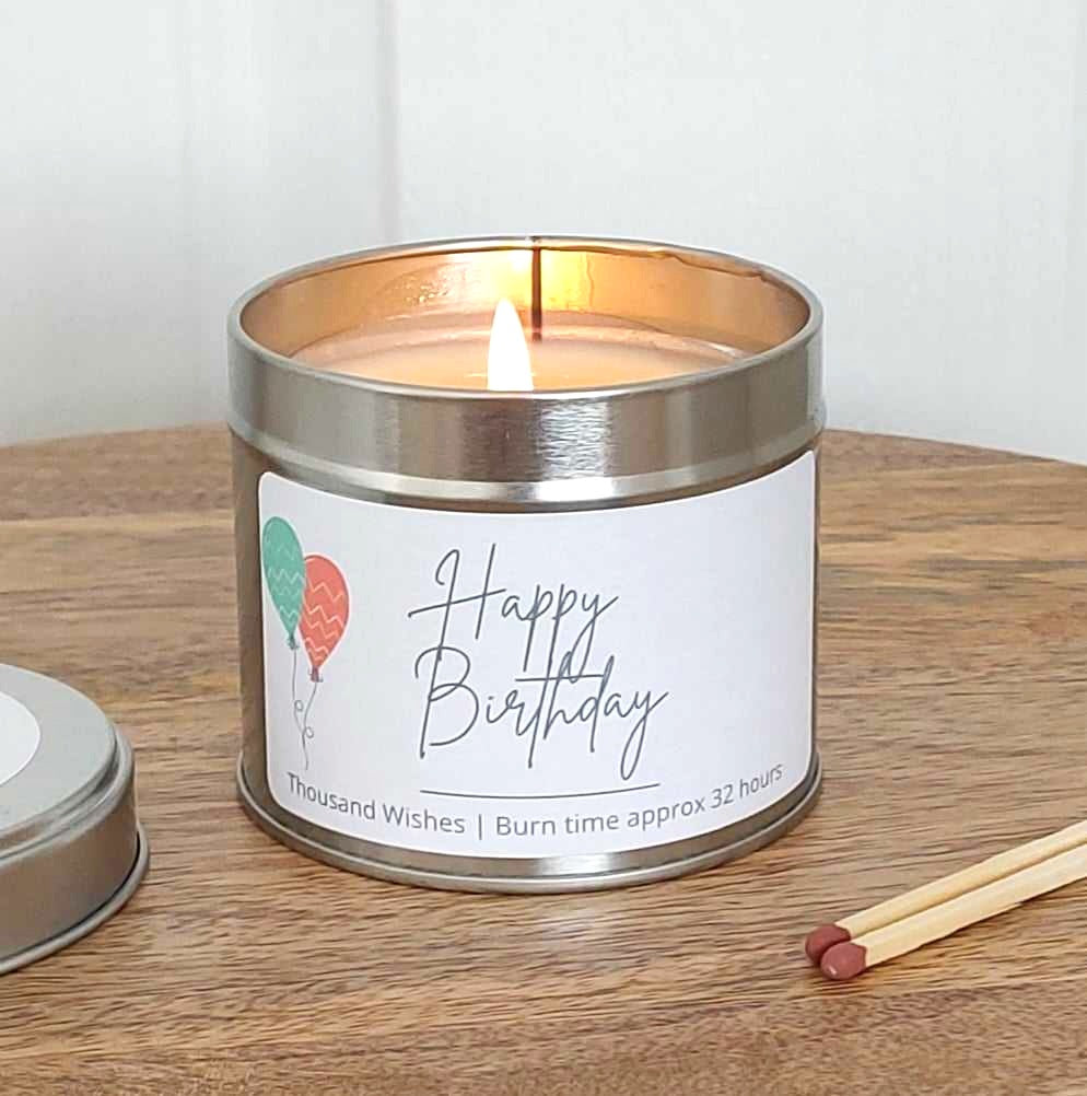 'Happy Birthday' Tin Candle image 0