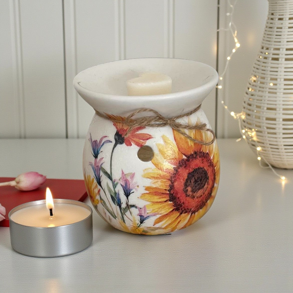 Sunflower Wax Melt Burner | Hand-Decorated