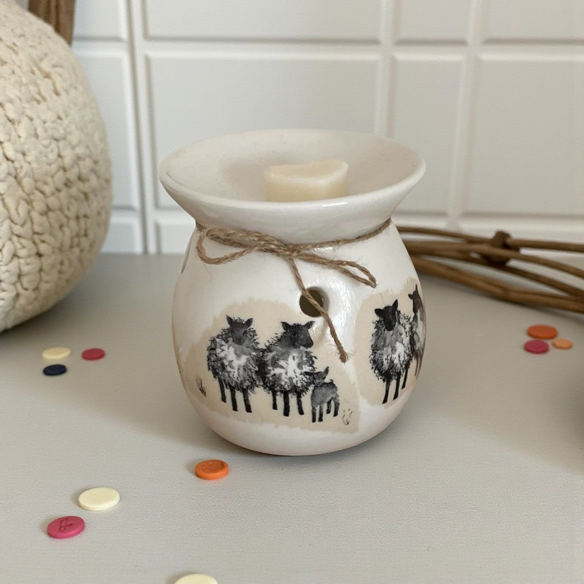 Welsh Sheep Wax Melt Burner | Hand-Decorated
