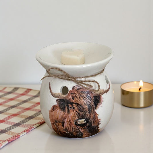 Highland Cow Wax Melt Burner | Hand-Decorated