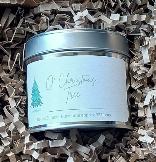 'O Christmas Tree'  Tin Candle image 0