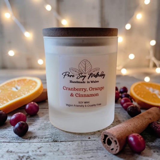 Cranberry, Orange & Cinnamon Soy Candle