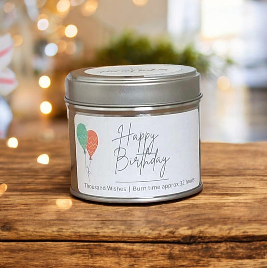 Happy Birthday Scented Soy Tin Candle