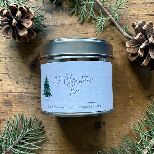 'O Christmas Tree'  Tin Candle