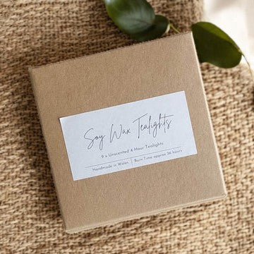 Unscented Soy Tea Lights - Box of 9 | Natural  & Eco-Friendly