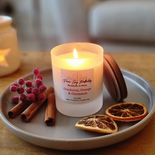 Cranberry, Orange & Cinnamon Soy Candle image 0